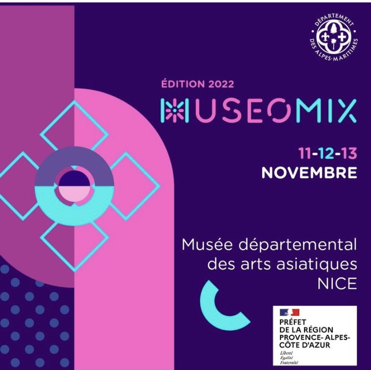J - 1 avant le top départ 🤩 
Toute l’équipe de #museomixazur est prête pour cette édition 2022 au Musée départemental des arts asiatiques de Nice.