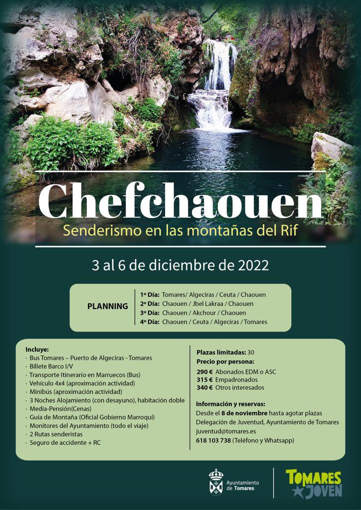 👉🏻 Tras todas vuestras peticiones, recuperamos nuestro Senderismo en las Montañas del Rif, en Chefchaouen.

ℹ️ Cualquier duda o información, escríbenos a juventud@tomares.es

#Tomares