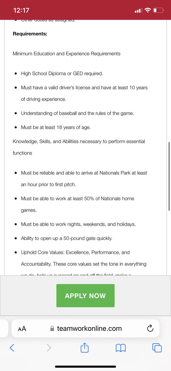 DannyVietti's tweet image. THE GREATEST JOB IN ALL OF SPORTS 

“Must have at least 10 years of driving experience.”