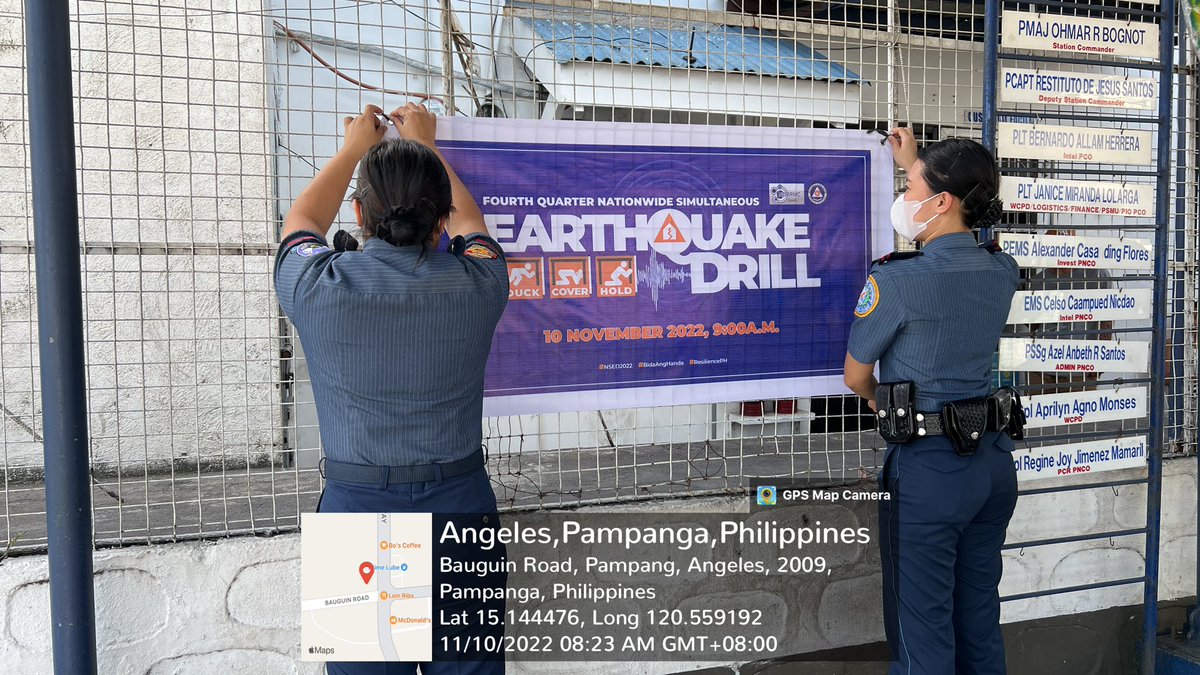 PS5_AngelesCPO's tweet photo. November 10, 2022 about 8:20 AM members of RCSP-CWAO Team 5 led by PCPT RESTITUTO DJ SANTOS, under the supervision of PMAJ OHMAR R BOGNOT, Station Commander, conducted  Hanging of Tarp re;(NSED).
#LifeIsBeautiful
#KaligtasanNyoSagotKo
#TulongTulongTayo
#MKKequalsK
#PNPKakampiNyo https://t.co/ATtXWrKMw0