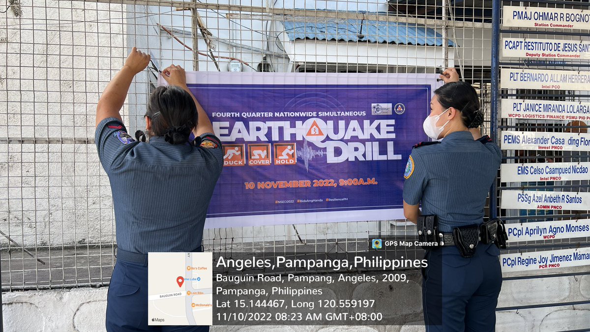 PS5_AngelesCPO's tweet photo. November 10, 2022 about 8:20 AM members of RCSP-CWAO Team 5 led by PCPT RESTITUTO DJ SANTOS, under the supervision of PMAJ OHMAR R BOGNOT, Station Commander, conducted  Hanging of Tarp re;(NSED).
#LifeIsBeautiful
#KaligtasanNyoSagotKo
#TulongTulongTayo
#MKKequalsK
#PNPKakampiNyo https://t.co/ATtXWrKMw0