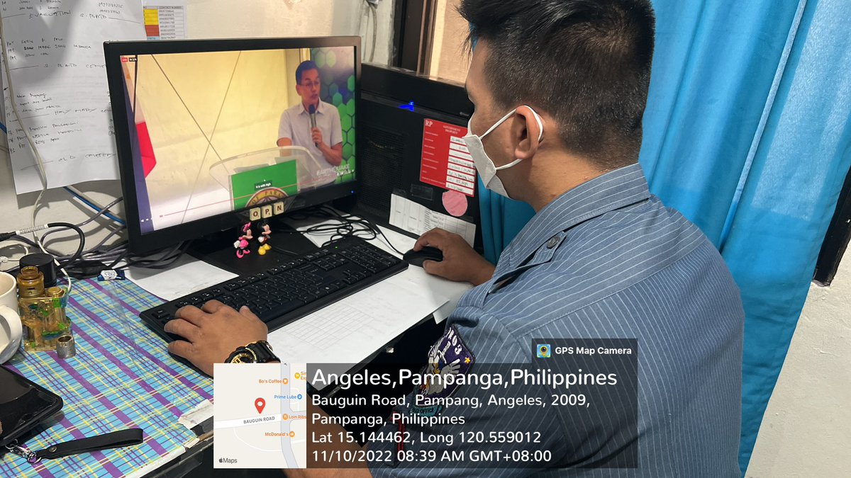 PS5_AngelesCPO's tweet photo. November 10, 2022 at about 8:40 AM PMSG Zenaida Maraña, under the supervision of PMAJ OHMAR R BOGNOT, COP, joined via FB live regarding 4th National Simultaneous Earthquake Drill (NSED).

#LifeIsBeautiful
#KaligtasanNyoSagotKo
#TulongTulongTayo
#MKKequalsK
#PNPKakampiNyo https://t.co/Zdqz5AdkCd
