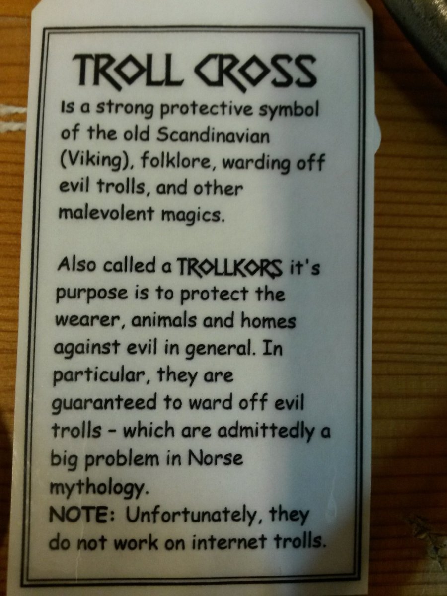 EmelieJ1's tweet photo. #folklorethursday #folklore #trollkors #trollcross
A necklace for #protection , for yourself and your animals. You can also carve it above doors and barns to protect the ones living inside. People in #sweden still use this today. Maybe get one yourself? Better safe than sorry 😊 https://t.co/9ayPfFrXTd