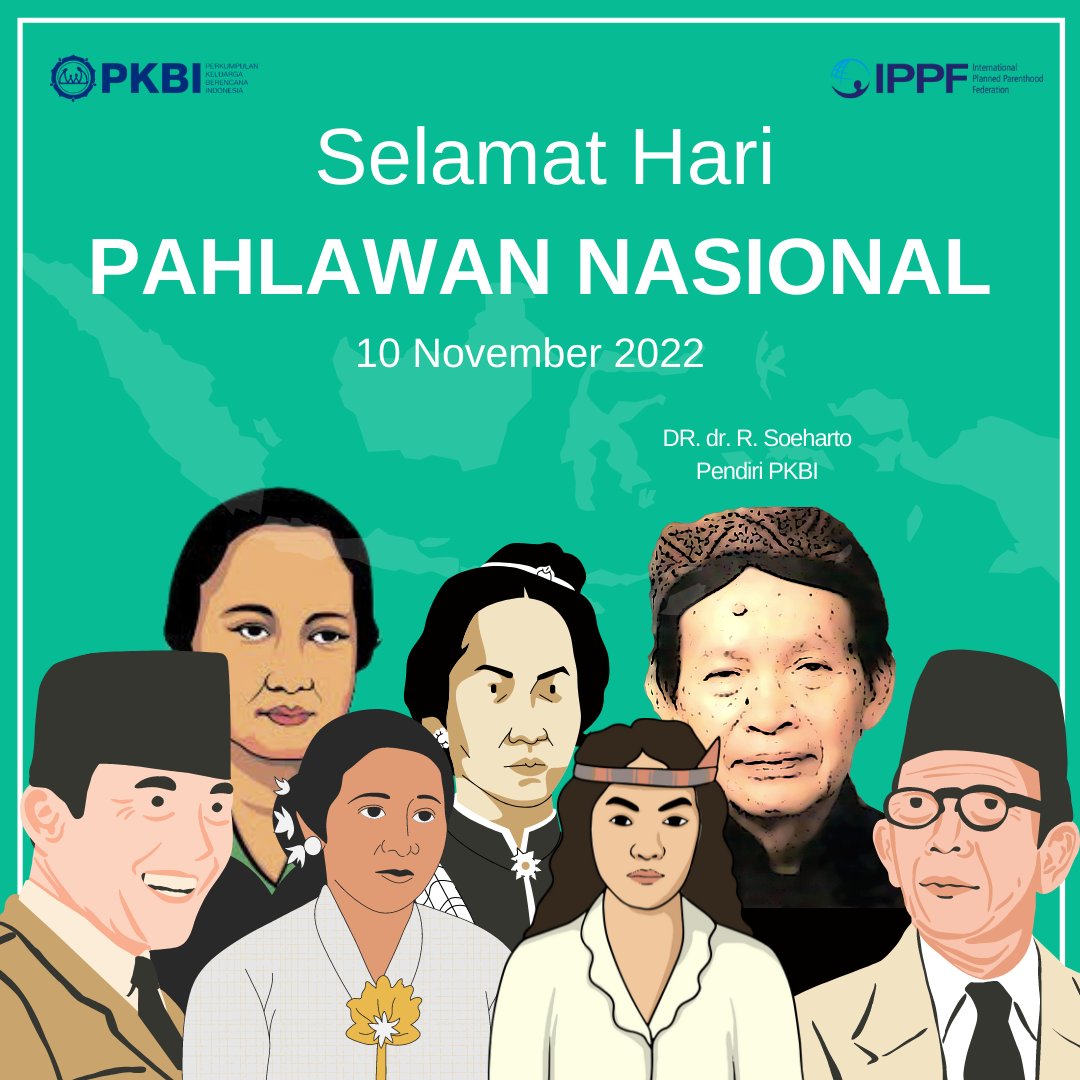 pkbinasional's tweet photo. Halo Sahabat PKBI, Selamat Hari Pahlawan Nasional 2022! 
Nyalakan  semangat perjuangan pahlawan bangsa ; jaga generasi muda kita agar tetap tangguh dan mampu berkarya untuk kemajuan bangsa dan negara.
Nah, makna "pahlawan" menurut kalian itu apa? Coba reply twit ini ya! https://t.co/10qDgfHQIM