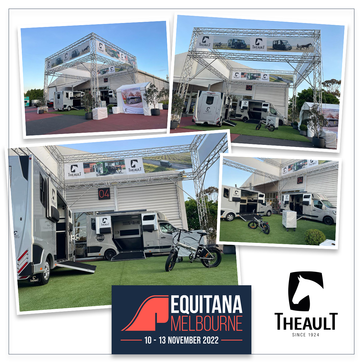 vanstheault's tweet photo. From Thursday, 10 November until Sunday, 13 November, find @TheaultSP at @equitanaaust, in the Outdoor Exhibition Area in front of the Petstock Pavilion! 🚛✨ #theault #theaultsouthpacific #equitanamelbourne  #ProteoSwitch #madeinnormandy #passion #innovation https://t.co/7pbbnPCBJl