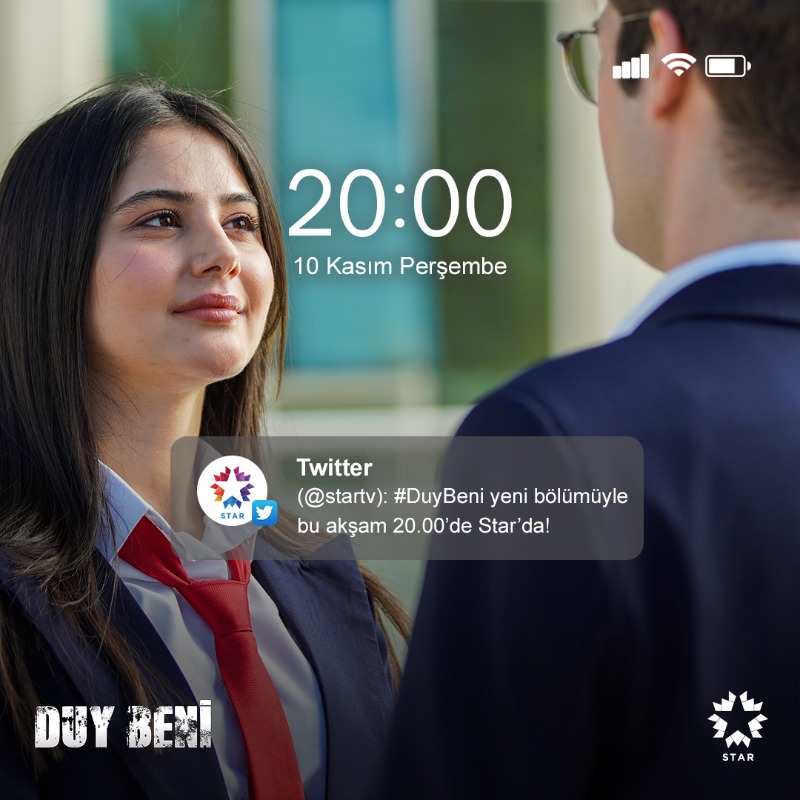 startv's tweet photo. #DuyBeni'nin yeni bölümüne hazır mıyız? 📺 Yeni bölüm bu akşam 20.00'de Star'da! @diziduybeni