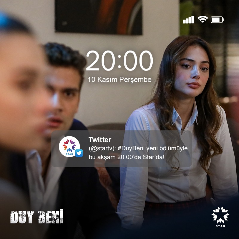 startv's tweet photo. #DuyBeni'nin yeni bölümüne hazır mıyız? 📺 Yeni bölüm bu akşam 20.00'de Star'da! @diziduybeni