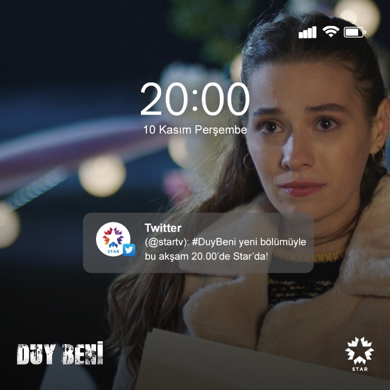 startv's tweet photo. #DuyBeni'nin yeni bölümüne hazır mıyız? 📺 Yeni bölüm bu akşam 20.00'de Star'da! @diziduybeni
