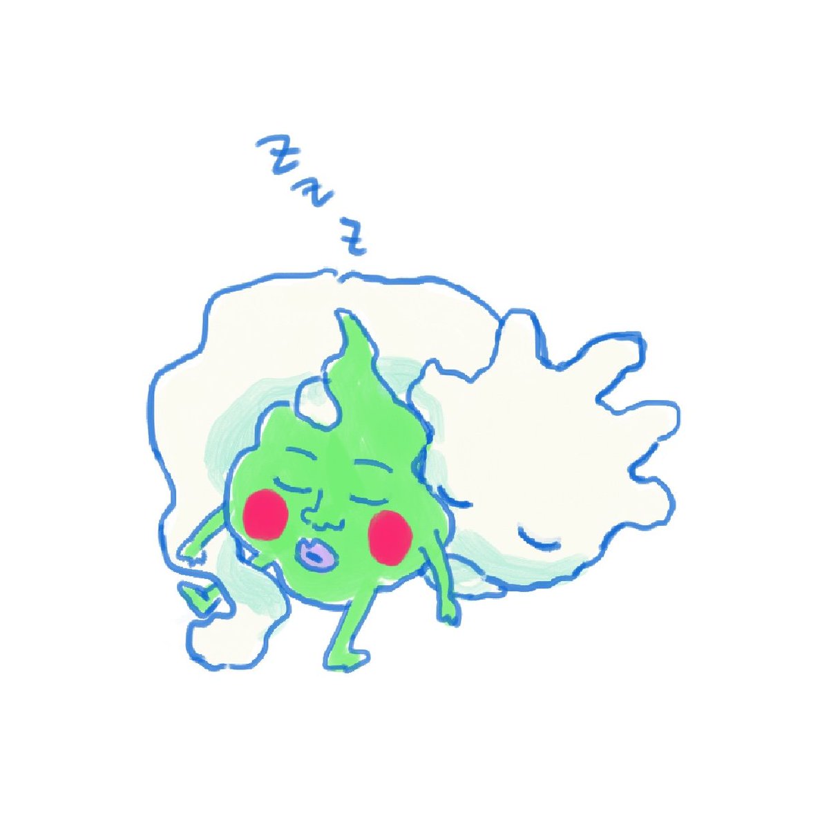 pokemon (creature) sleeping zzz no humans closed eyes :3 solo  illustration images