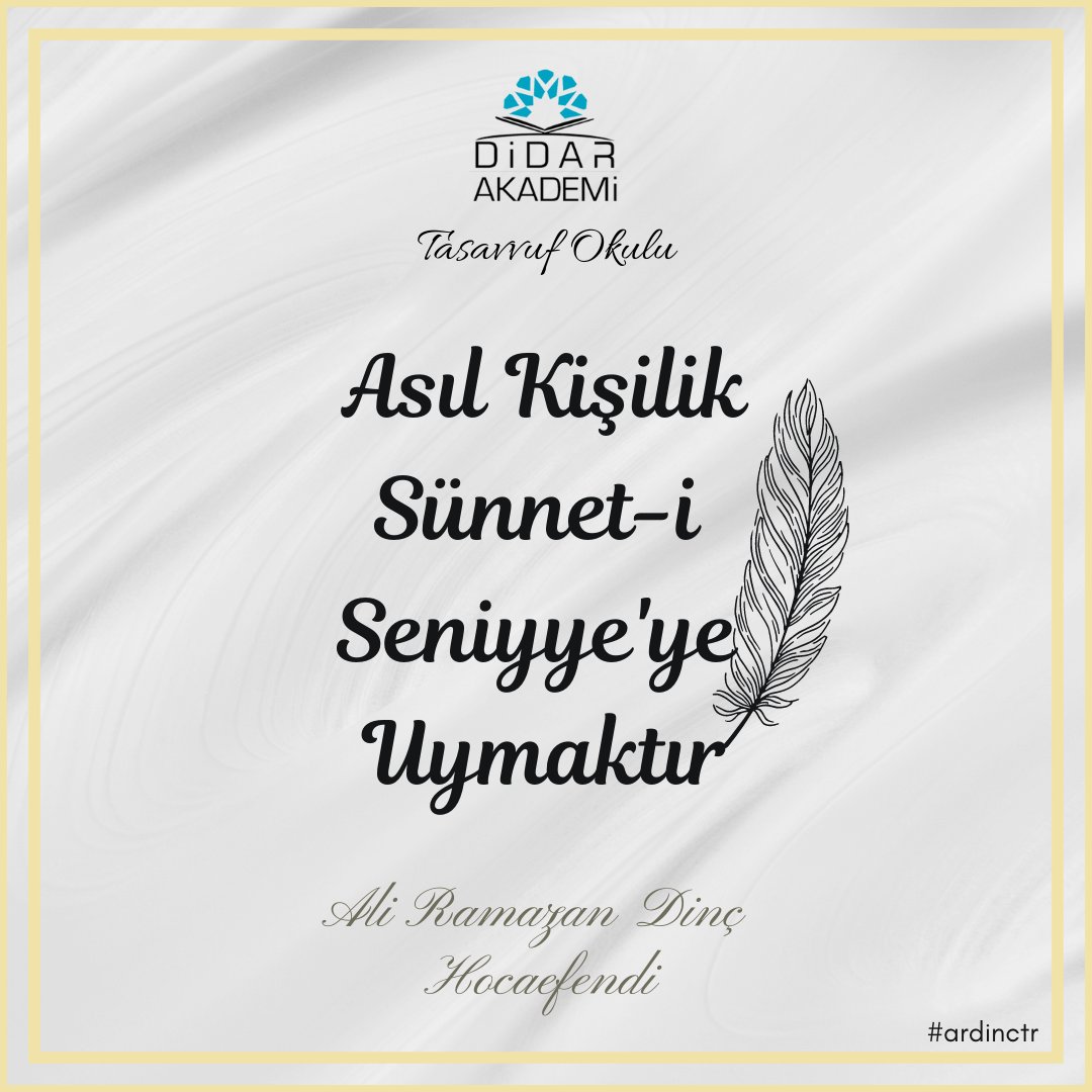 ardinctr's tweet photo. Asıl kişilik sünnet-i seniyye'ye uymaktır...
#aliramazandinc #kuran #sünnet #tasavvuf #marifet #hakikat #yolculuk #seyrisuluk https://t.co/6cLLcLa6ly