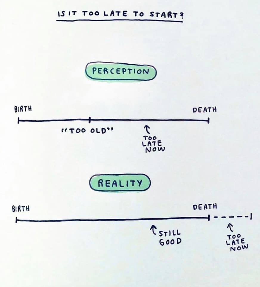 Yearly reminder #nevertoolate
(By the very talented Michelle Rial)