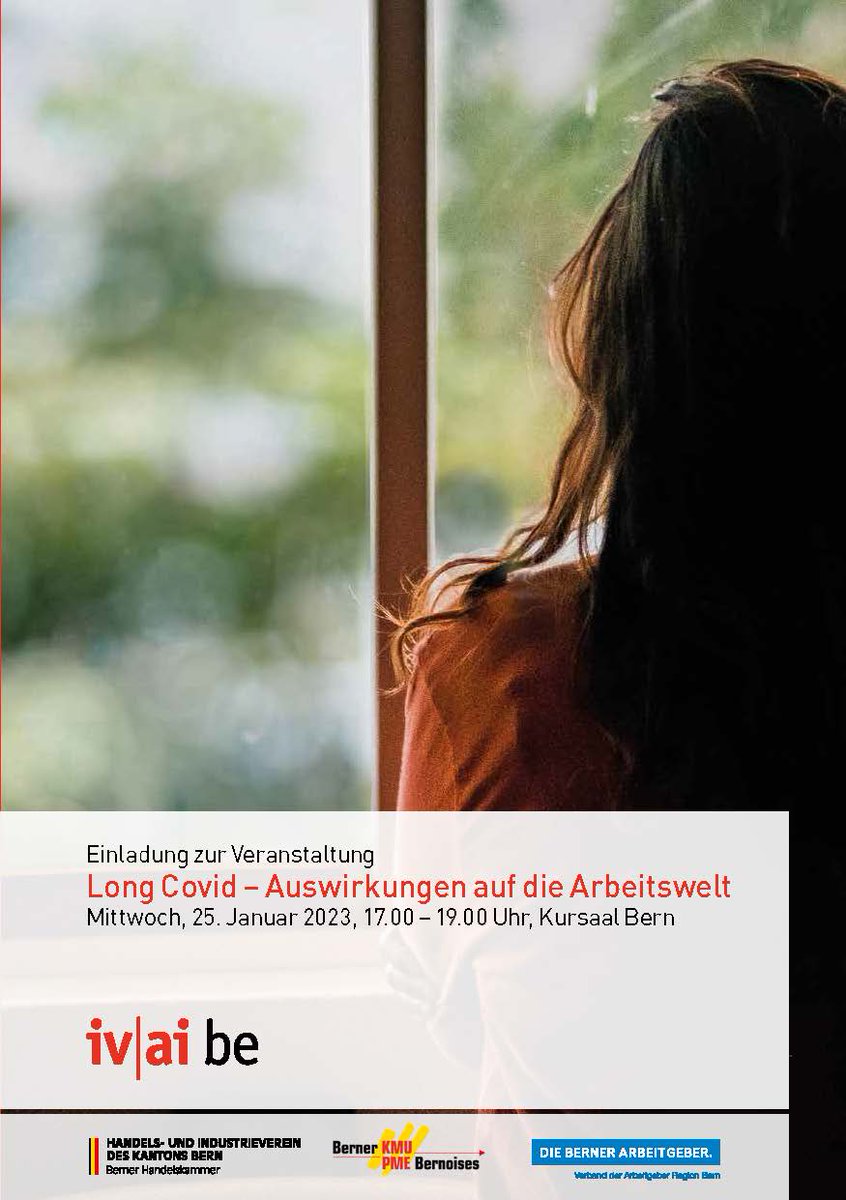 Long Covid – Auswirkungen auf die Arbeitswelt

Die Pandemie ist vorbei und doch hat sie Spuren hinterlassen.
Am 25. Januar 2023, findet im Kursaal Bern eine Veranstaltung betreffend den Auswirkungen auf die Arbeitswelt aufgrund von Long Covid statt. 

ivbe.ch/de/veranstaltu…
