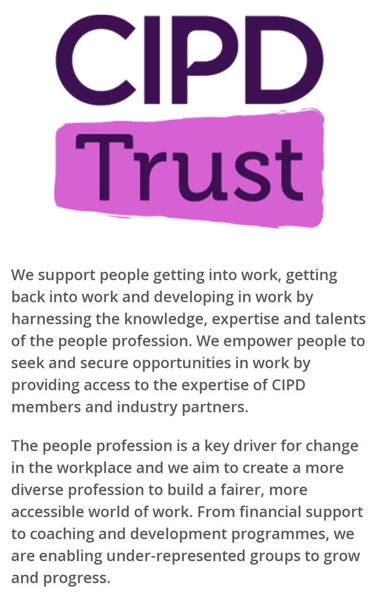If you haven't heard of CIPD Trust then check it out. An amazing new offering to grow the CIPDs social impact and support.

cipd.co.uk/about/cipd-tru…
