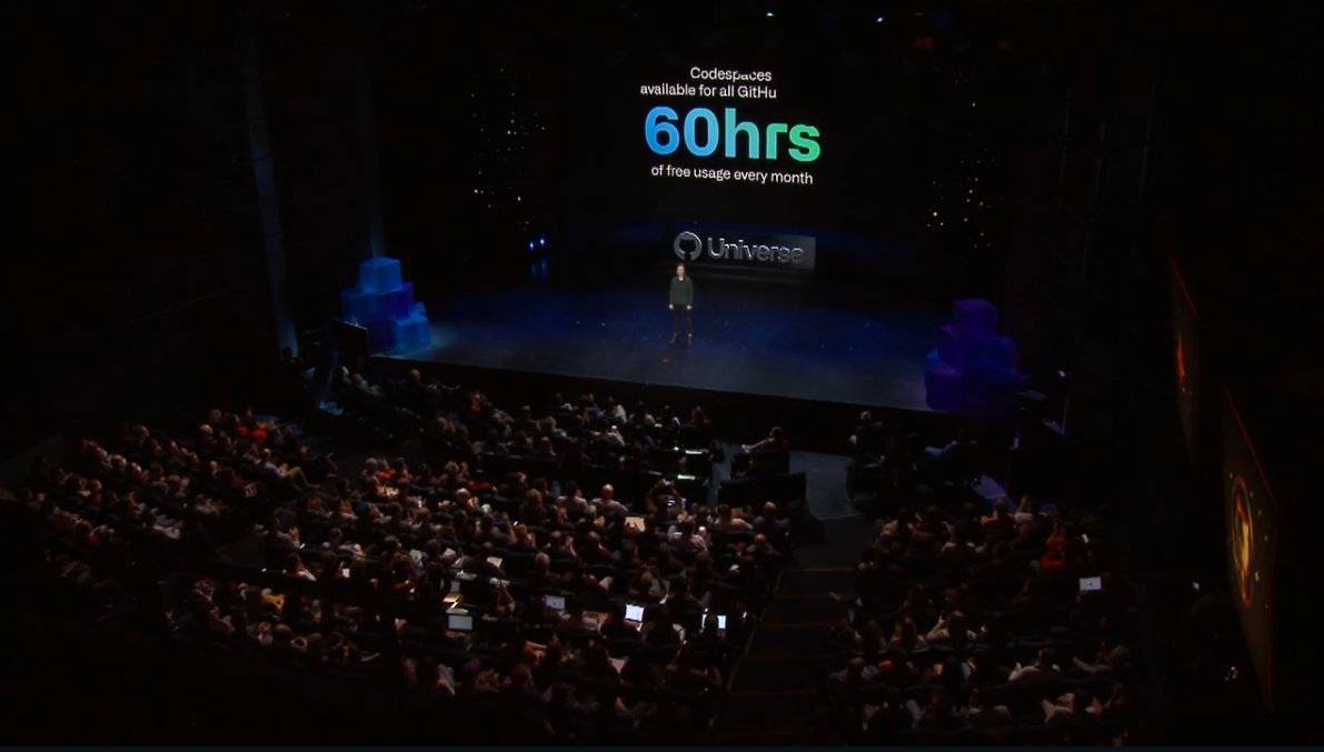 shamith_nakka's tweet image. It's like dream come true 🤩🤩🤩...The GitHub CodeSpaces is free for everyone. Yes, you heard me right, @github has officially announced GitHub CodeSpaces free for everyone ( but only 60 hrs/month ). Make sure you're attending #githubuniverse2022  to know more updates on GitHub.