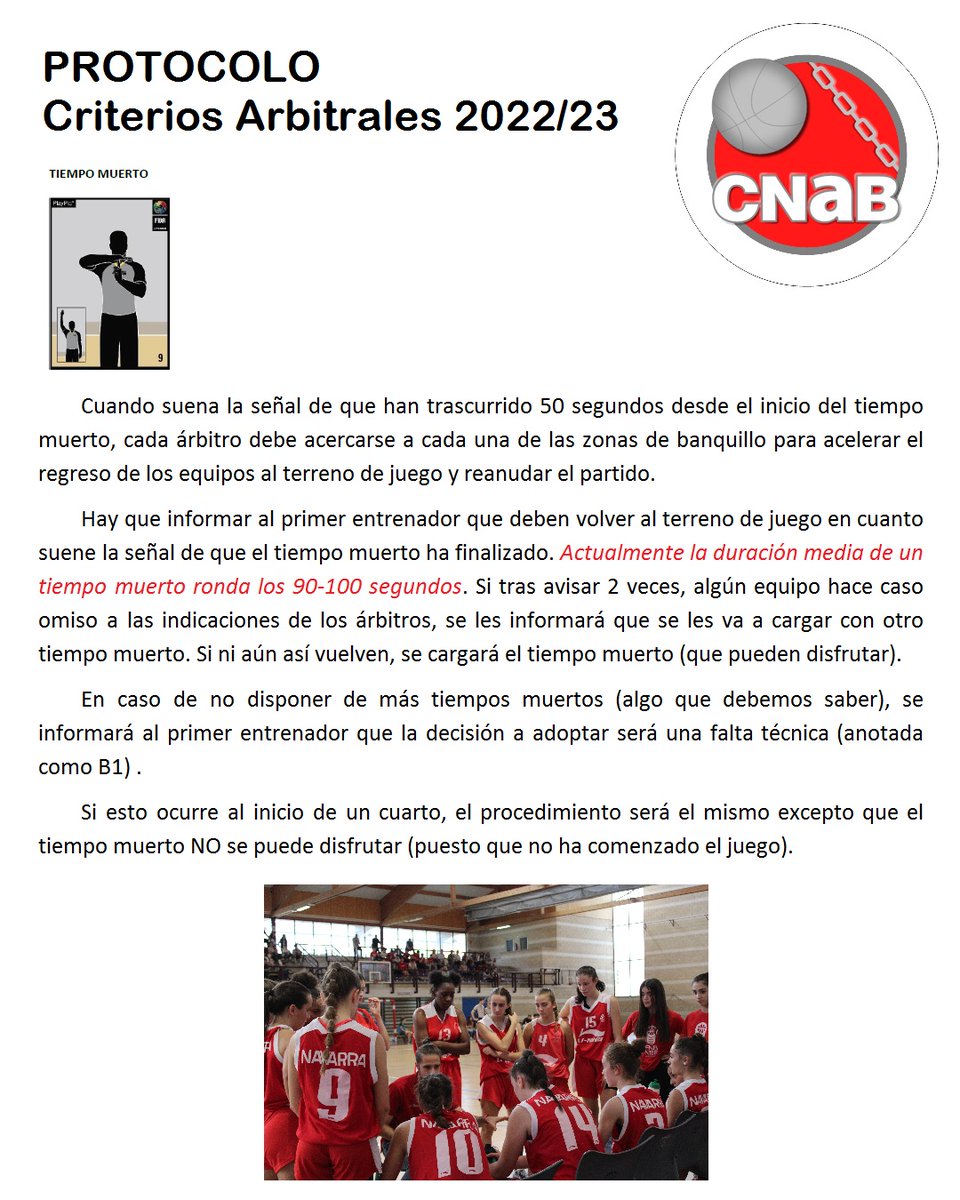 📝 Criterios Arbitrales 2022/23
"Tiempos muertos" ⌛🏀🖤 #TercerEquipo
El objetivo de esta publicación es contribuir a una mejor comprensión de las Reglas de Juego y Criterios Arbitrales a todas las personas relacionadas con el baloncesto, sean miembros o no del equipo arbitral