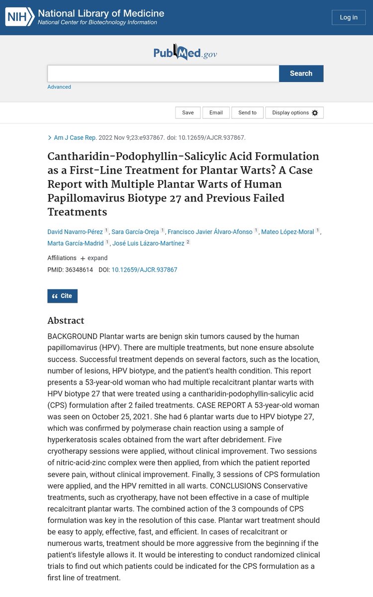 Nueva publicación sobre un caso complicado de verrugas plantares múltiples. amjcaserep.com/abstract/index…