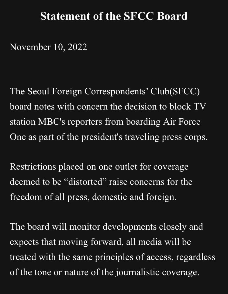 KimTongHyung's tweet photo. Seoul Foreign Correspondents’ Club weighs in https://t.co/hke9jOJqjS
