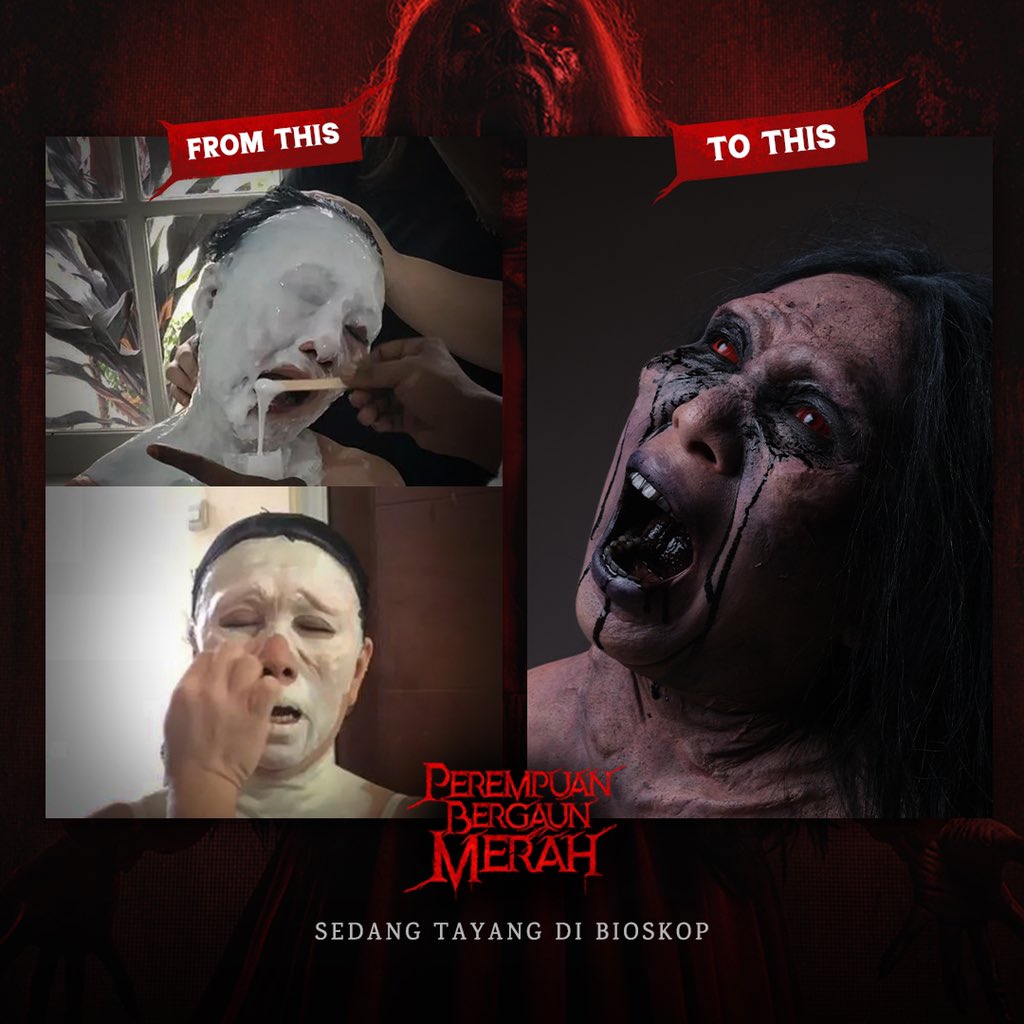frontierpicture's tweet photo. Untuk meranin jadi Mamanya Kara, 50% badan @DayuWijanto ditutup prosthetic (sampai harus rajin mengonsumsi obat alergi 🙈), mata iritasi, dan badan berasa kukuruyuk 😭 

Dari produser Timo Tjahjanto, "Perempuan Bergaun Merah" sebuah film karya William Chandra..
buruan NONTON! https://t.co/z4p8VCeDKG