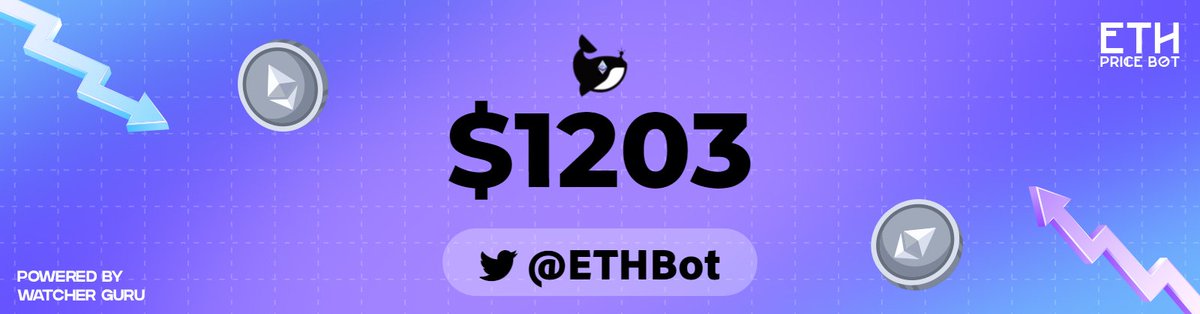 ETHBot's tweet image. #Ethereum Price: $1203 📈