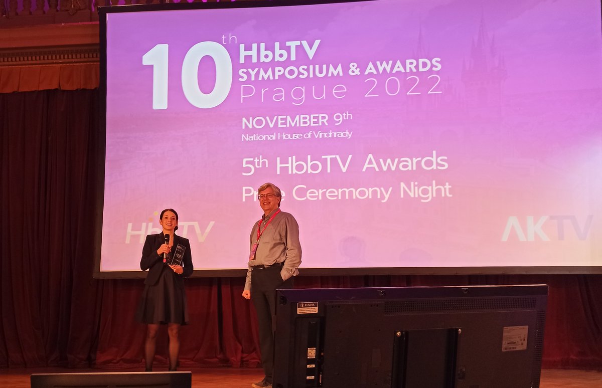 HbbTV_official's tweet photo. The winners of the #HbbTVAwards 2022 were unveiled last night at the 10th #HbbTV Symposium and Awards in Prague. Congratulations to @tvnovaofficial, @FinconsGroup, @ZDF, @KinetonTech, @cellnextelecom &amp; @Lovestv_es and Klaus Merkel (@rbb_inno)! https://t.co/1575tgwmtC #HbbTVPrague https://t.co/sKjhUkatu1