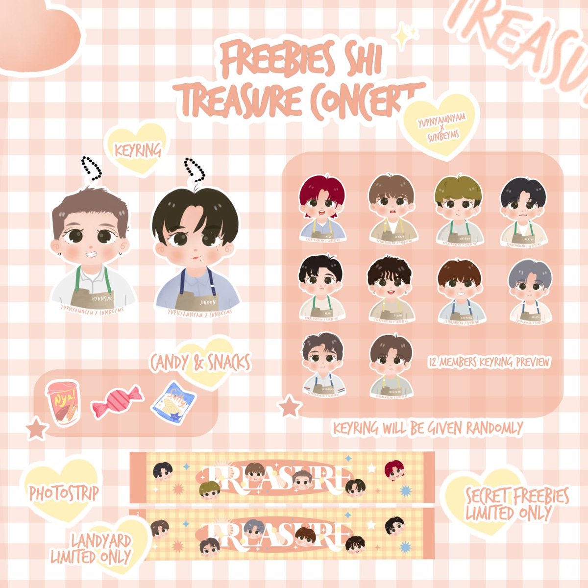 yupnyamnyam's tweet photo. — Hello ! Teume this if my freebies for  SHI concert 10 december 2022 —

— Only 50 slot !! 

— Keychain randomly 
— Photostrip 
— Candy and snack 
— Lanyard limited only
— Secret freebies limited only

Note : Buat yang dapet boleh tag aku di twitter atau ig ya !! see you soon 💘 https://t.co/CZnWUWgT5i