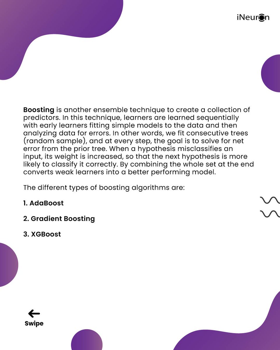 ineuron_ai's tweet image. Data Science Interview Question ( Part 2 ) #question10 

To learn more about data science, register yourself in job Guarantee full stack Data Science Bootcamp 2.0 and get 30% Special Discount.

Apply Discount Code: PRIYAG30
ineuron.ai/course/Full-St…

#datascience #interviewtips