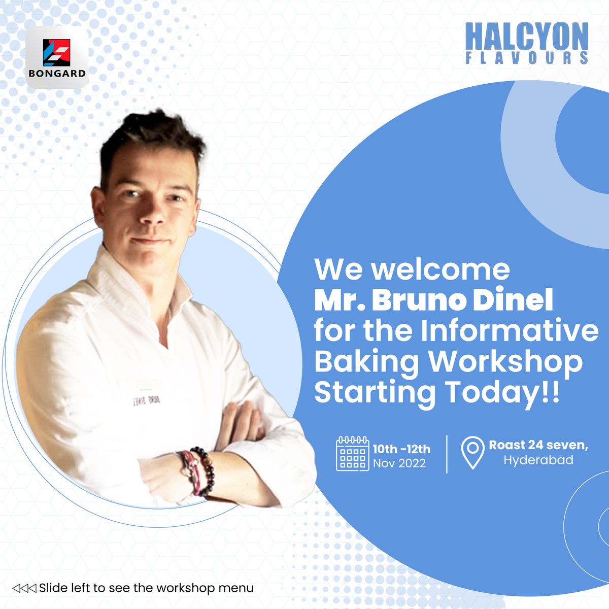 FlavoursHalcyon's tweet image. The #bakingworkshop at #Roast24Seven begins today! We welcome professional Baker Mr. Bruno Dinel to discuss international #pastry &amp;amp; #bakeryrecipes. Here is the #menu for the workshop, to get more details about the #workshop, email us at sales@halcyonflavours.com

#BakeryWorkshop