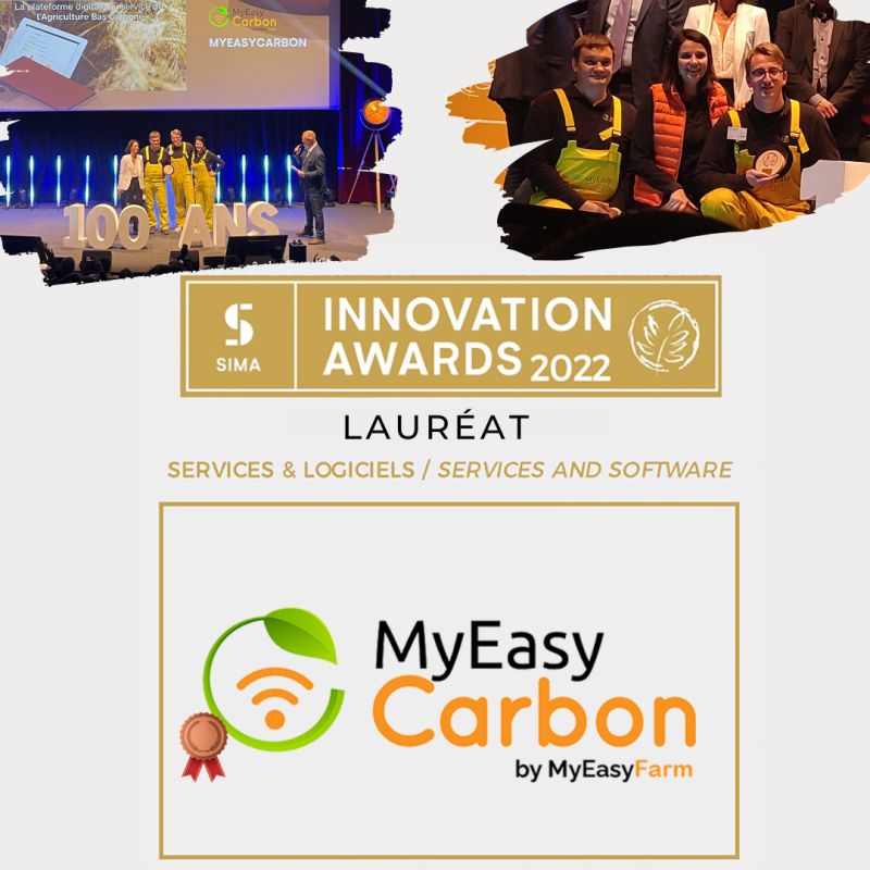 MyEasyFarm's tweet photo. ⚠️ BIG NEWS ⚠️
MyEasyCarbon décroche la médaille de bronze du SIMA Paris Innovation Awards 🥉.
À l’occasion du #SIMAInnovationAwards 2022, notre solution #MyEasyCarbon est lauréate dans la catégorie "Services et logiciels” ! https://t.co/sfBbqZXV6M