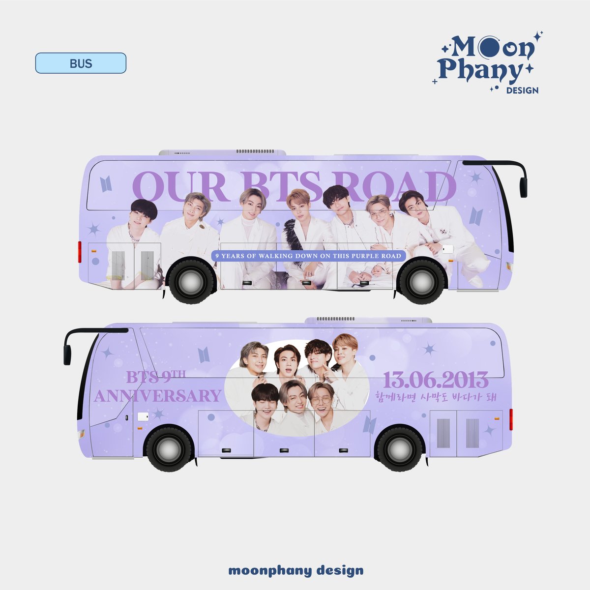 ㅡ bts bus ad project © moonphany design #bts #bangtansonyeondan #bangtanboys #방탄소년단 #busdesign #designcommission #jasadesain