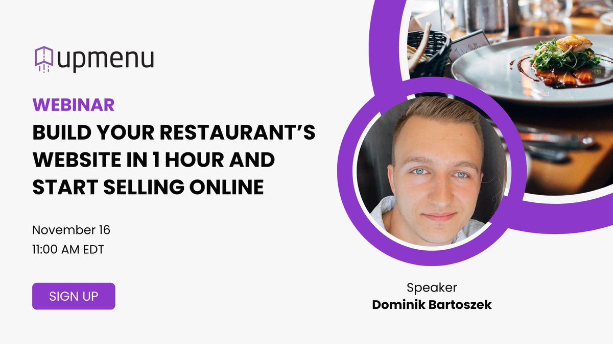 UpMenuCOM's tweet image. Ready to start getting online food orders, right off your website❓
Need to refresh your website to get more orders and clients? 💵
Looking to build and customize your own restaurant website without having to pay a fortune? 🙋

Join our free webinar:
bit.ly/3NSgckk