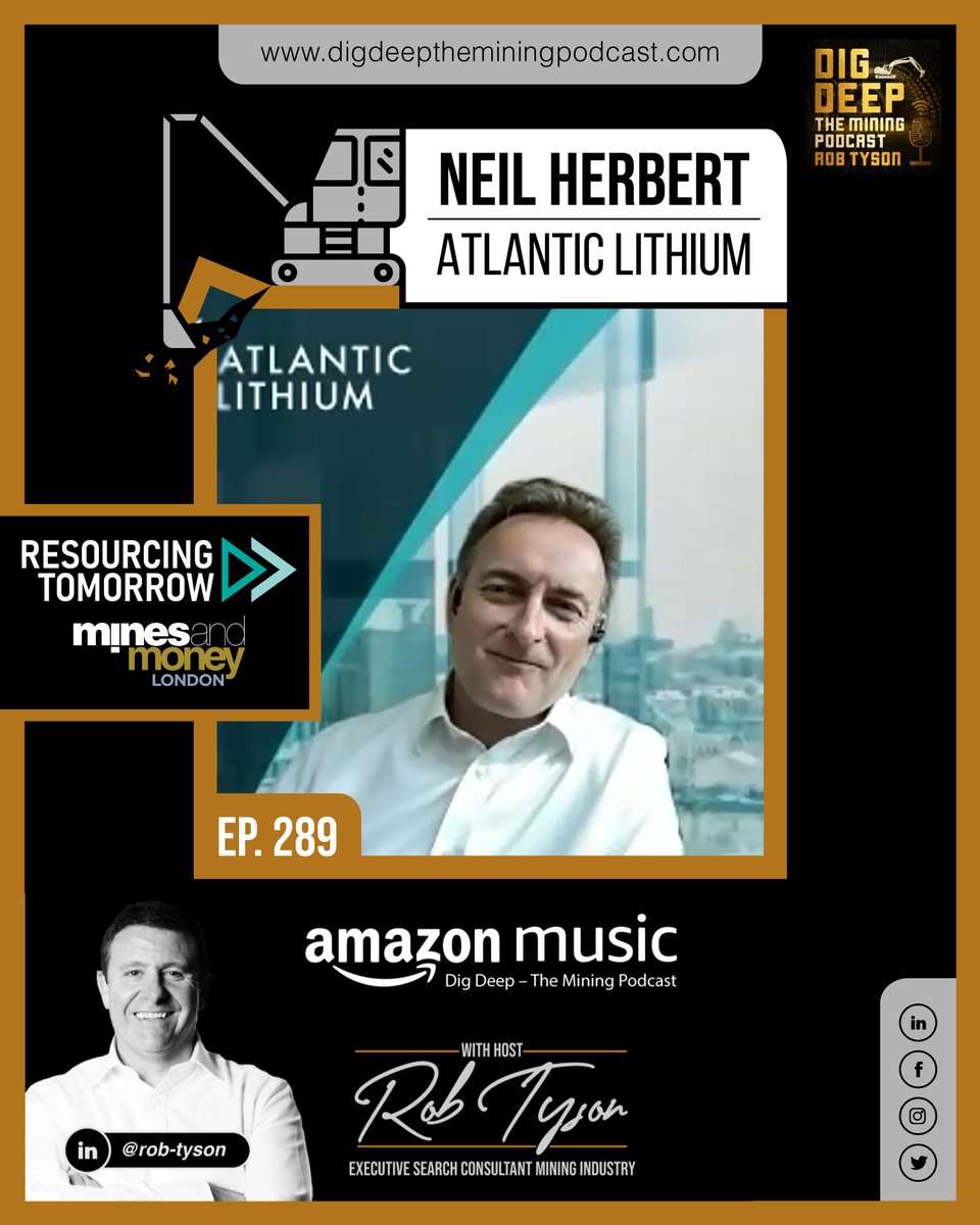 digdeep_mining's tweet photo. **NEW EPISODE ALERT**

👨 Neil Herbert
💼 Chairman 
🏢 Atlantic Lithium

📺 Watch on Youtube:
https://t.co/bHsLuACefH

Happy Mining!
 
#DigDeepTheMiningPodcast #Mining #MiningPodcast #Podcast #Ewoyaa #Lithium #LithiumMining #Ghana #AtlanticLithium https://t.co/zpoldPJhkl