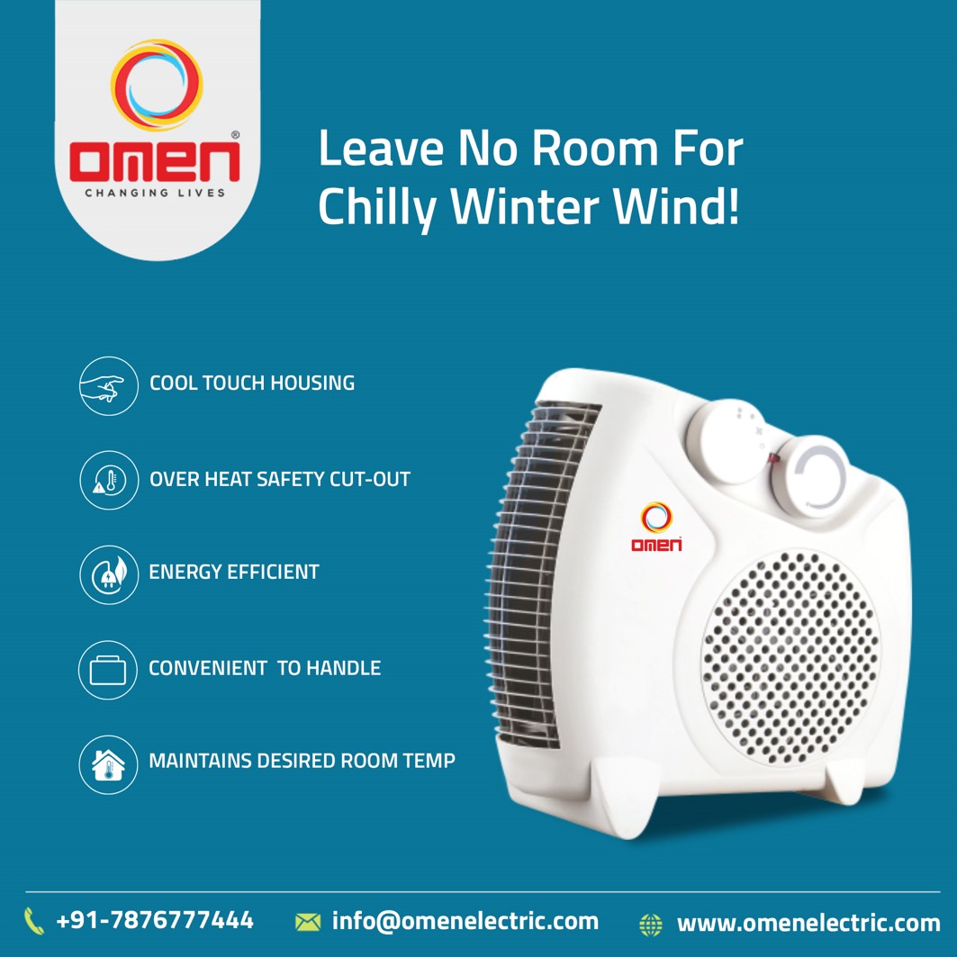 omen_electric's tweet photo. #Omen Fan Heaters are effectively designed to heat small areas quickly! 

Browse through our range of #FanHeaters right away. 
Visit us at https://t.co/hdcHHLYvRK or call/WhatsApp on 8448894420 for more information.

#OmenHeaters #energysaving #bestinelectricals #OmenElectric https://t.co/Hn7upO43D3