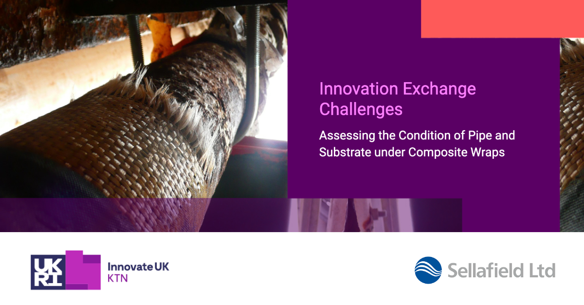 IUK_Defence's tweet photo. The Innovation Exchange is supporting @SellafieldLtd to identify innovative solutions to assess the condition of pipes and substrate underneath composite wraps. Can you help us? https://t.co/SP1MrsY0by #infrastructure #energy https://t.co/jd6fIJKXV1