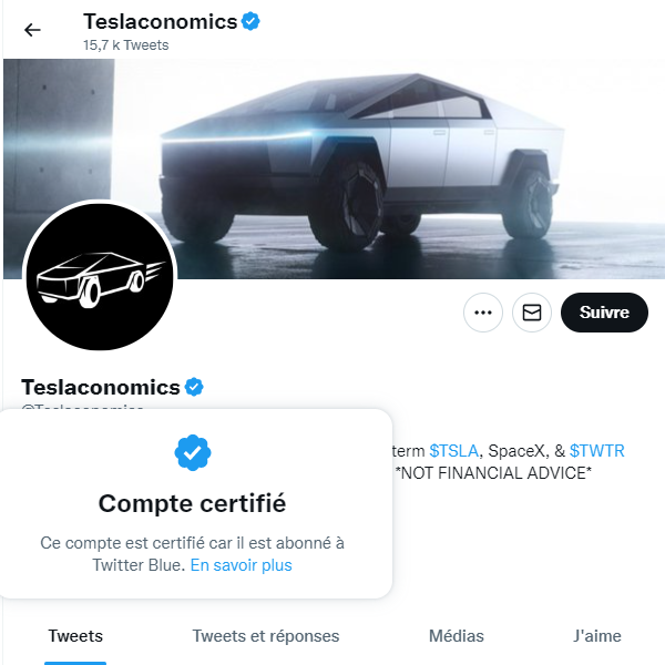 Guillaume_HB's tweet photo. #Astuce #bluecheck💡 Pour faire la différence entre une certification payante et une certification accordée par Twitter, il suffit de cliquer sur le badge bleu à côté du nom du compte  (fonctionne sur mobile et desktop) 👇 https://t.co/c4j0mtSaD6