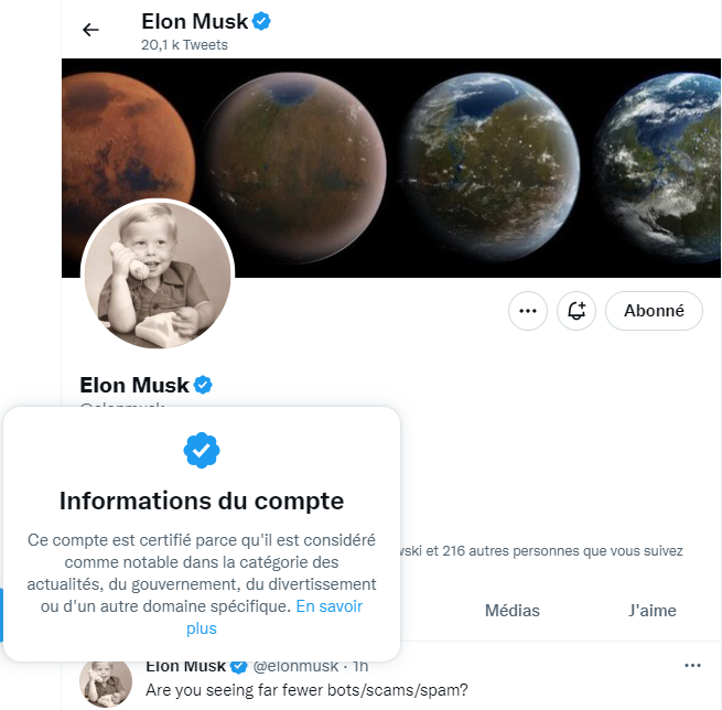 Guillaume_HB's tweet photo. #Astuce #bluecheck💡 Pour faire la différence entre une certification payante et une certification accordée par Twitter, il suffit de cliquer sur le badge bleu à côté du nom du compte  (fonctionne sur mobile et desktop) 👇 https://t.co/c4j0mtSaD6