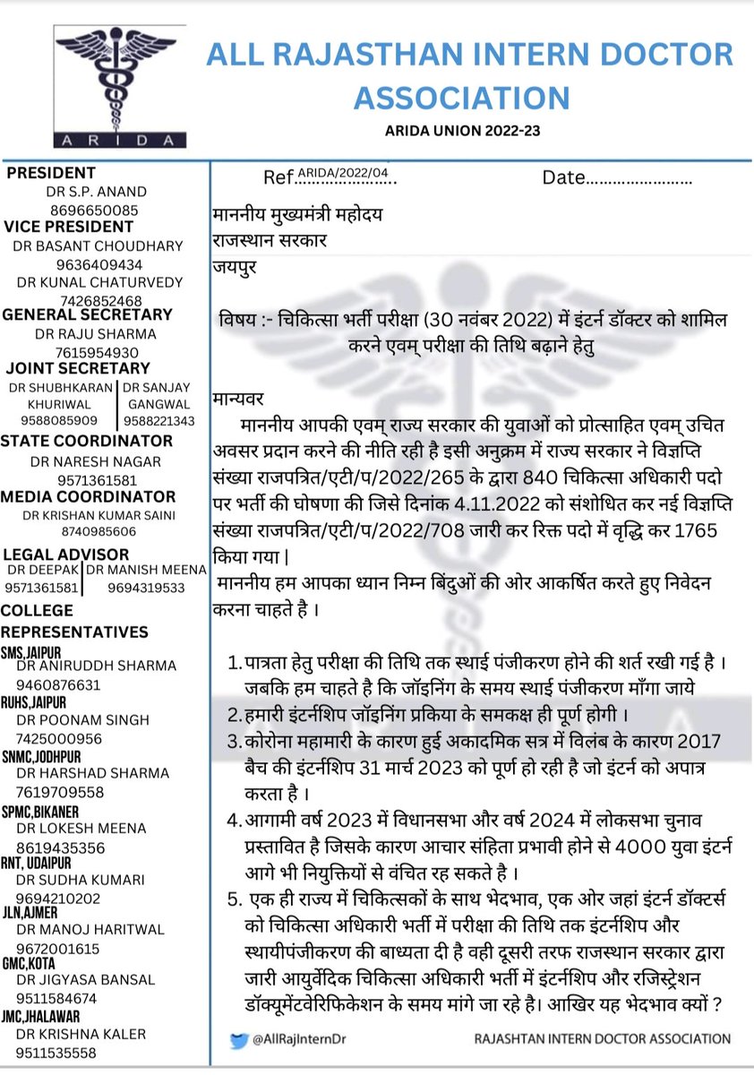 VikasSh70982472's tweet photo. The covid delayed batch of 4000 young drs will miss the chance to be permanently employed for more than 2 years, ARIDA pleads H'ble CM just for a chance to appear in MO Exam.
@ashokgehlot51 @plmeenaINC  @zeerajasthan_ @1stIndiaNews 

#interns_deserve_chance
#Raj_needs_young_MO https://t.co/it7vqPAi7l