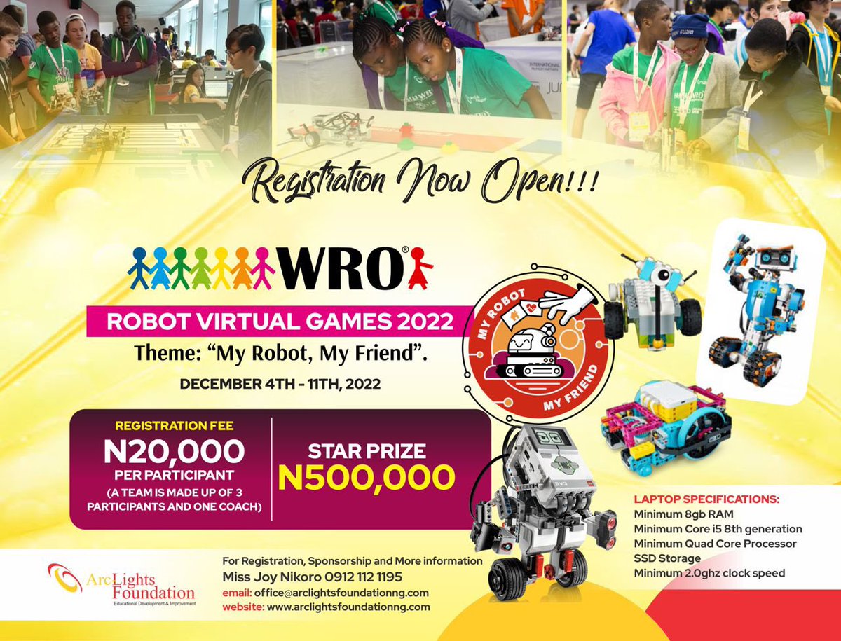 ArclightsF_ngr's tweet photo. What are you waiting for??? 💃✨💃✨💃✨

Registration now open!!!

#worldrobotolympiad #schoolsinabuja #schoolsinlagos #schoolsinlekki #schoolsinnigeria #education #STEMeducation #lego https://t.co/DuFA66EMXJ