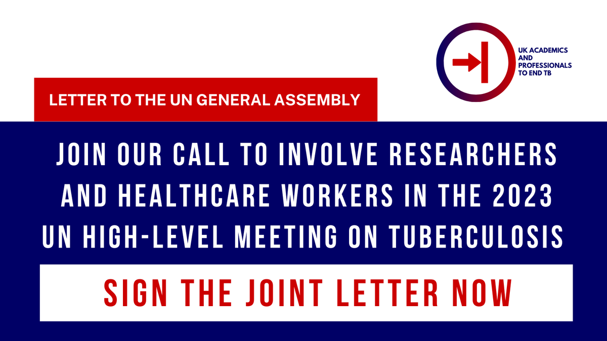 UKAPTB's tweet photo. Healthcare workers and researcher should have a voice at the 2023 High-level UN meeting on #tuberculosis. We need your support to make this happen:

✍️Sign our joint letter now at https://t.co/8ahui0coyI
 
or learn more from @UKAPTB 
📜here https://t.co/PuqRw8OxaD https://t.co/d3bHamnxtt