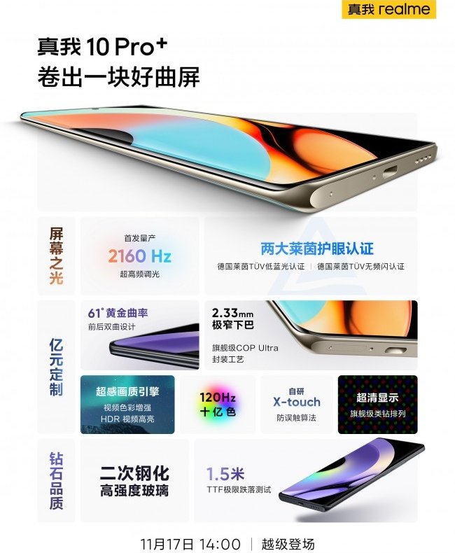 Techware_AR's tweet image. رسميا مواصفات شاشة هاتف +Realme 10 Pro والذي ستأتي بإنحناء من الاطراف وسيتم الإعلان عن الهاتف في 17 نوفمبر الحالي 😍
#تقنية