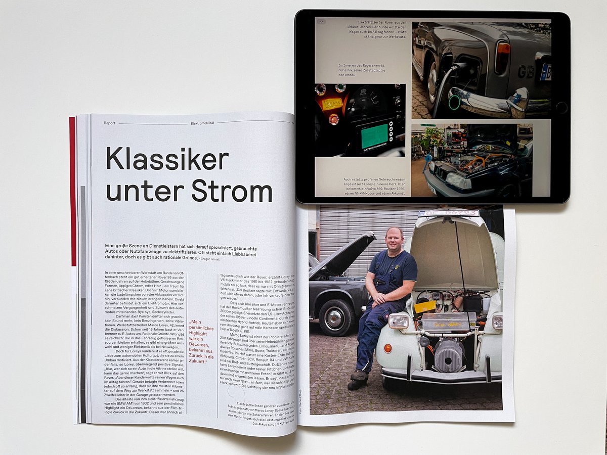 MIT Technology Review DE (@techreview_de) on Twitter photo Alte Verbrenner zu einem E-Auto umbauen? Was für Puristen gruselig klingt, hat für die meisten Besitzer rationale Gründe. Wer einen Klassiker im Alltag fahren und weniger Zeit in der Werkstatt verbringen will, entscheidet sich oft für einen Umbau, schreibt <a href="/GregorHonsel/">gregor honsel</a>. Alte Verbrenner zu einem E-Auto umbauen? Was für Puristen gruselig klingt, hat für die meisten Besitzer rationale Gründe. Wer einen Klassiker im Alltag fahren und weniger Zeit in der Werkstatt verbringen will, entscheidet sich oft für einen Umbau, schreibt <a href="/GregorHonsel/">gregor honsel</a>.