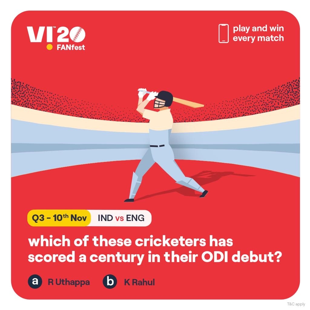 Your love for cricket could help you win big. Answer the #Vi20FANfest contest question and you could stand a chance to win an iPhone every match. #ContestAlert #INDvsENG