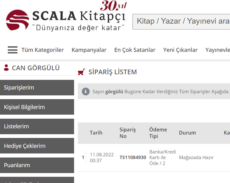 gorgulucan's tweet photo. @Scala_Kitapci sipariş no:TS11084930 hala mağazada hazır gözüküyor https://t.co/I9pLfqDXHw