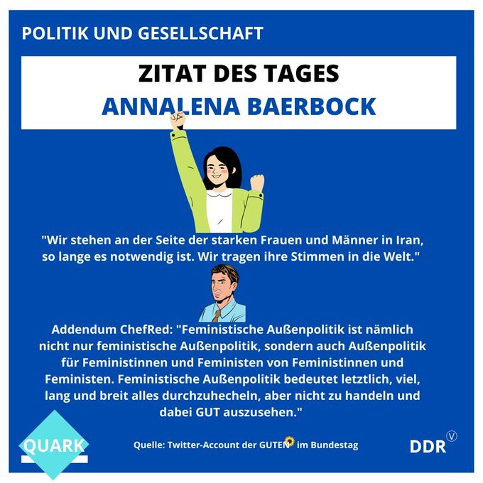 Frau Baerbock @ABaerbock hat gestern einmal mehr eine Rede für die Geschichtsbücherns gehalten. Aber wir haben auch zugehört und sie hat ihre Sätze doch sehr fehlerfrei aufgesagt: