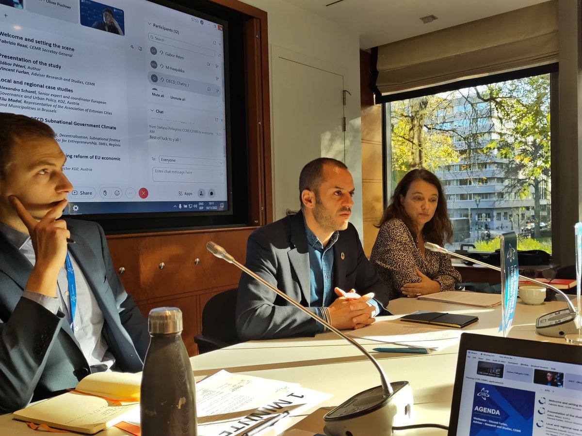 M_Gaudron's tweet photo. Well funded municipalities and regions are essential to deliver services to citizens and achieve #climate objectives. @Fabrizio_Rossi_ opens the event underlining key challenges for #localfinances in an area of uncertainty and repeated crisis https://t.co/qTpddNExc5