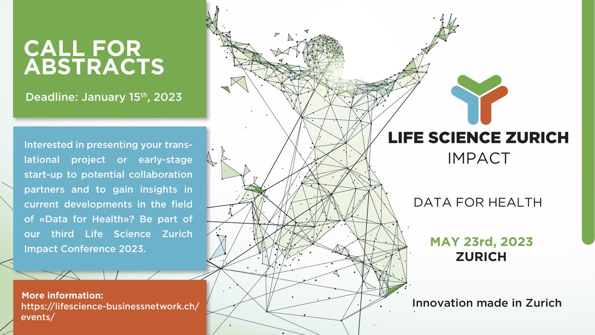 MarioJenni's tweet photo. Call for Abstracts for the next Life Science Zurich Impact Conference #lszimpact is now open.
Benefit from this platform and present your translational medicine project or early-stage startup to potential collaboration partners. Find out more https://t.co/Qz1n451Icj https://t.co/gkGeOxQlhu