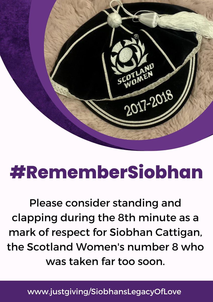 Scottish Rugby Podcast 🏳️⚧️ (@scotrugbypod) on Twitter photo Ahead of this weekend’s game fans will be handing out these flyers to encourage people to #RemeberSiobhan with an 8th minute ovation. If you’re able to help hand out flyers please contact <a href="/OldGeneralist/">Allan MacDonald</a> Ahead of this weekend’s game fans will be handing out these flyers to encourage people to #RemeberSiobhan with an 8th minute ovation. If you’re able to help hand out flyers please contact <a href="/OldGeneralist/">Allan MacDonald</a>