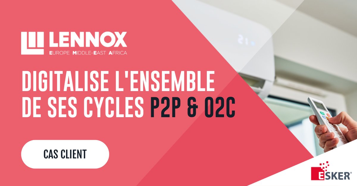 ⭐<a href="/LennoxAir/">Lennox</a>, acteur de la fabrication et distribution de solutions de chauffage et de climatisation, s’est lancé avec <a href="/EskerFrance/">Esker France</a> dans un projet ambitieux de digitalisation de l'ensemble de ses processus #P2P et #O2C.

 👉 Découvrez le cas client > ow.ly/JY5r50LzAVp