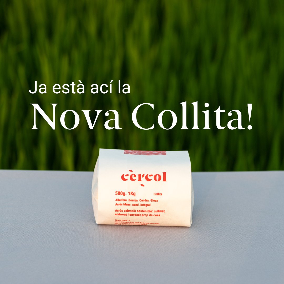 A partir de hui ja podeu comprar la nova collita d'arròs 2022! Tenim noves varietats! Podeu trobar-les a cercol.coop/botiga