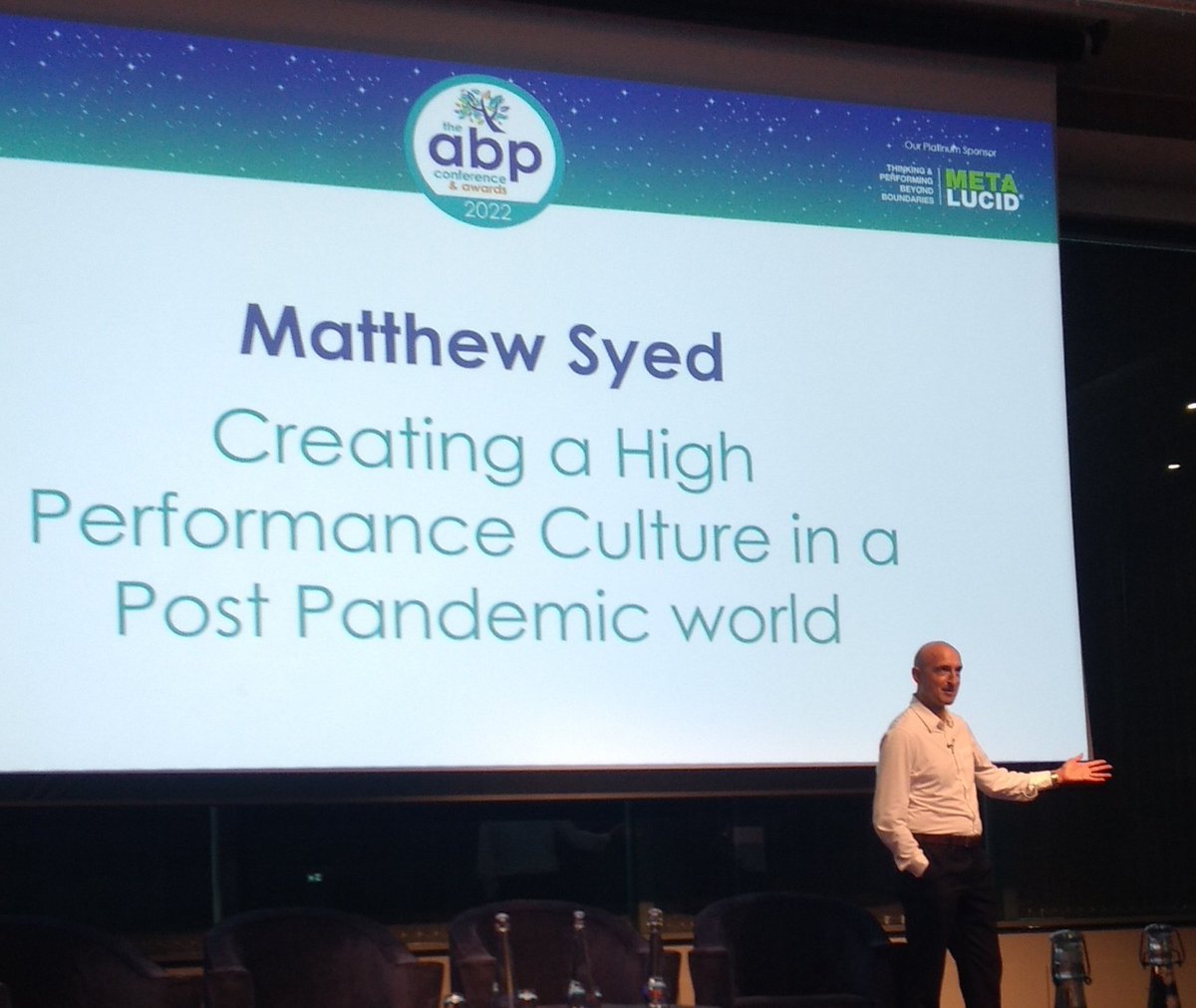 Perfect start for "the great reflection" <a href="/ABPsychologists/">ABP Work Psychology</a> conference:  <a href="/matthewsyed/">Matthew Syed</a> opening keynote on creating high performance cultures post pandemic...
