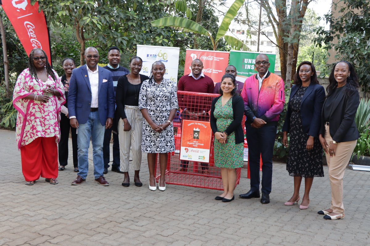 KAM_Kenya's tweet photo. KAM, @CCBAinKenya and @BinsJunky have today signed an MoU that seeks to provide a framework for collaboration & cooperation in bins placement and the creation of an integrated plastics collection-recycling model.
#Strides2Sustainability
#TrashRightRecycleRight https://t.co/gX1pUQsE3H